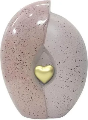 Immagine prodotto di Urna a cuore unica - 3 litri - Urna in metallo fatta a mano per ceneri umane e animali - Urna decorativa - Cuore rosa