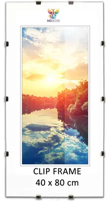 Produktbild von MG Design Cliprahmen 40 x 80 cm - rahmenloser Bilderrahmen mit Acrylglas & HDF Rückwand - für Fotos, Poster & Puzzle, vertikal & horizontal