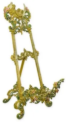 Immagine prodotto di Casa Padrino cavalletto liberty verde / multicolore h. 59 cm - Nostalgico cavalletto in ghisa con supporto pieghevole - Accessori decorativi barocchi e liberty