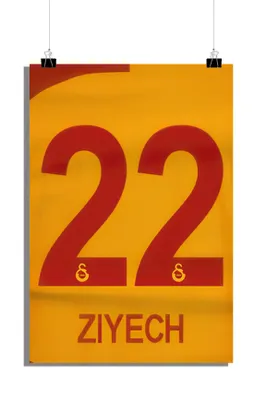 Produktbild von Hakim Ziyech Poster - Fußball Poster - Galatasaray S.K. Poster - Trikotnummer Poster - 61x91cm - Perfekt zum Einrahmen