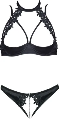 Immagine prodotto di Cottelli Collection Set Reggiseno con ferretto e stringa con catena Nero 80B/M