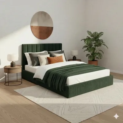 Produktbild von FurMeb24 Polsterbett POSO 1 - 160 x 200 cm - ohne Matratze - Stoff Poso 14