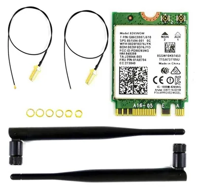 Zdjęcie produktu dla Karta sieciowa WiFi M.2 - Dwupasmowa 2,4 GHz i 5 GHz - 300 Mbps / 867 Mbps - Bluetooth 4.2