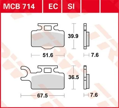 Produktbild von TRW Bremsbelagsatz EC MCB714EC KX65 KX065A RM65