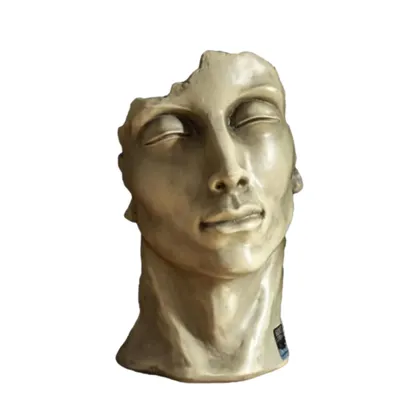 Produktbild von Schöne Büste Mann klein aus Kunststein Neu Lizenzfigur Skulptur Männergesicht zur Dekoration V-116500S-KS
