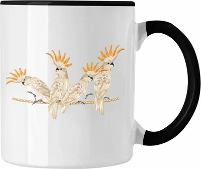 Produktbild von Trendation - Nymphensittich Grafik Tasse Geschenk für Nymphensittich-Besitzer Züchter Lustiger Spruch (Schwarz)