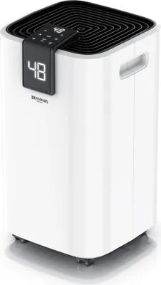 Image de Brandson Déshumidificateur électrique Compresseur, 16L/24h, déshumidificateur, 35m², automatique, minuterie, tuyau d'évacuation, séchage du linge, réservoir de 2,2L, dégivrage, rouleaux