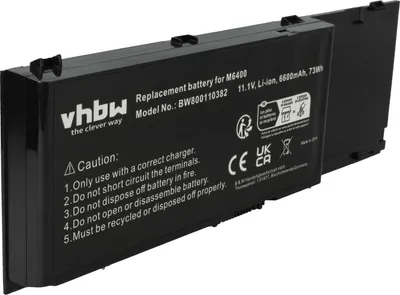 Produktbild von vhbw Akku Ersatz für Dell DW554, RK547, G102C, F729F, F224C, DW842, KR854, J012F, H355F, GN752, PP08X für Notebook (6600 mAh, 11,1 V, Li-Ion)