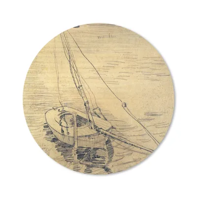 Produktbild von MuchoWow® Mauspad Mousepad Segelboot auf der Seine bei Asnières - Vincent van Gogh 50x50 cm - Mousepads - Maus Mat - Pad - Mausunterlage - Vinyl