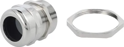 Productafbeelding van LAPP schroefkoppeling met tegenmoer PG36x1,588, koper (CuZn), vernikkeld. Draadlengte: 15,0 mm - 1 stuk