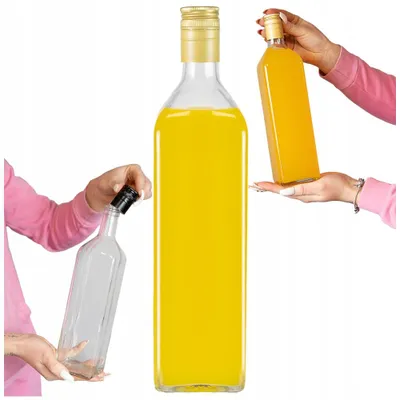 Productafbeelding van Glazen fles MARASCA, 1000 ml, geschikt voor olie, azijn en likeuren