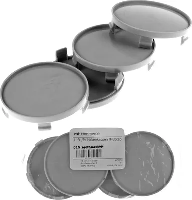 Produktbild von 4X 68mm Nabenkappen Felgen Deckel Radnaben Kappen Grau Gewölbt mit Rand kompatibel mit BMW