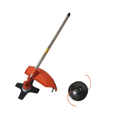 A string trimmer head and a spool of trimmer line are shown against a white background.