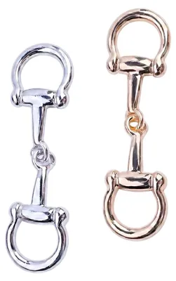 Metall-Schalring, 2 Stück, Horsebit-Design, Gold und Silber