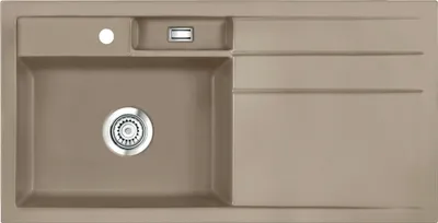Produktbild von Spüle KeraDomo BELA 100 in FANGO - Becken links mit Handbetätigung / Systemceram / Keramikspüle
