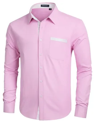 Immagine prodotto di Elegante camicia casual a maniche lunghe, rosa, taglia M