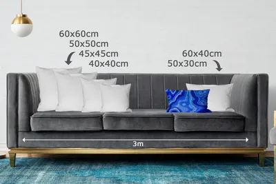 Produktbild von MuchoWow® Zierkissen Sofakissen Wohnzimmer Dekokissen 50x30 cm Blau - Achat - Steine - Wohnzimmerdekoration - Polster mit Photo
