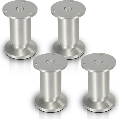 Immagine prodotto di Jiubiaz 4X piedini per mobili piedini per zoccolo piedini per divano regolabili piedini per mobili regolabili in alluminio 100mm