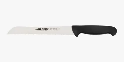 Immagine prodotto di Coltello da pane (perlato) Arcos colore - Prof 291425 acciaio inox nitrum e mango lama ergonomica in polipropilene nero e lama da 20 cm, vetrinetta