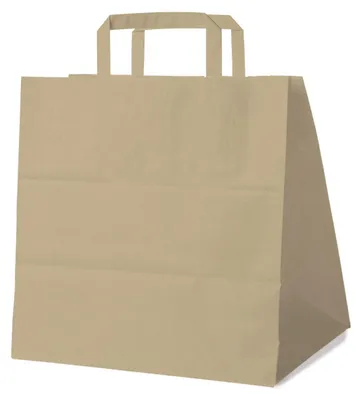 Produktbild von 250x Papiertragetaschen 33 x 32 x 21 cm mit EAN-Code braun