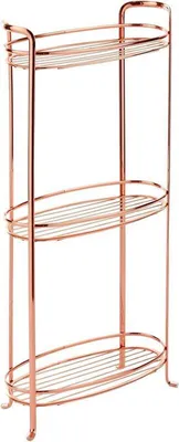 Produktbild von Badregal Vintage 3 Körbe rotgold Handtuchhalter Standregal Badezimmer mDesign