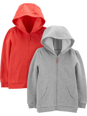 Produktbild von Simple Joys by Carter's Mädchen 2-Pack Fleece Full-Zip Hoodies Kapuzen-Sweatshir