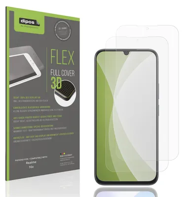 Zdjęcie produktu dla 2 folie ochronne pełną powierzchnię, matowe, do telefonu Realme, folia pancerna, ochrona przed wstrząsami