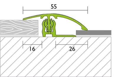 Produktbild von PROLINE Edelstahl Universal XL Bodenprofil, PROVARIO schraubbares Aluminium Profilsystem mit Drehgelenktechnik, für Bewegungsfugen, Höhenausgleich, eloxiert, einfach verlegbar