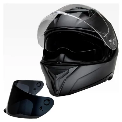 Produktbild von Integralhelm CMX Blacky M schwarz matt mit klarem und getöntem Visier