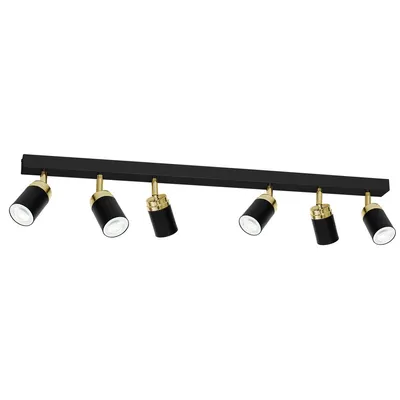 Zdjęcie produktu dla Spot sufitowy Reno czarny mat-złoty połysk 6xGU10x15W metal wym:17x90x6cm IP20 Luminex