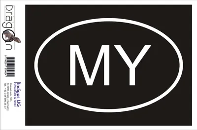 Produktbild von Aufkleber / Autoaufkleber - JDM / Die cut / Auto / OEM - Malaysia MY - 110X70 mm schwarz - Heckscheibe / Heckscheibenaufkleber