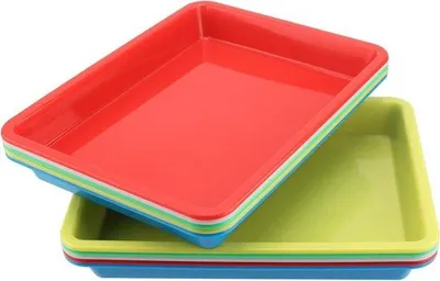 Zdjęcie produktu dla Zestaw 15 plastikowych tac – organizer do zajęć plastycznych i rękodzieła – do sal lekcyjnych – 275 x 21 x 3 cm