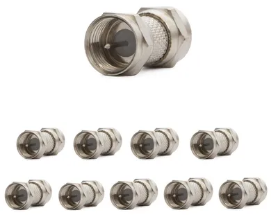 Produktbild von 10x F-Stecker Adapter F-Doppelstecker Kupplung SAT Kabel Koaxialkabel Verbinder Männlich