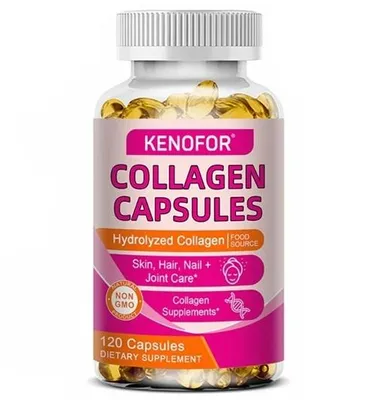 Produktbild von Collagen Capsules 3000mg (120 Kapseln) Nahrungsergänzungsmittel, Anti-Aging, Hautgesundheit, Haut, Haare, Nägel, Knochen, Gelenke