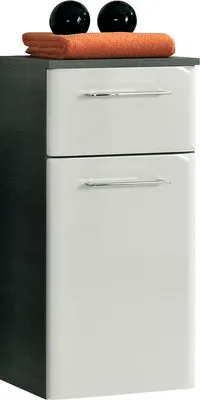 Produktbild von Unterschrank pelipal Sera Breite 35 cm weiß graphit Struktur quer zerlegt