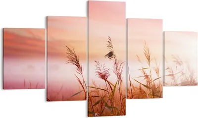 Produktbild von Bild auf Leinwand - Leinwandbild - Wiese Getreide Natur - 125x70cm - Wand Bild - Wanddeko - Leinwanddruck - Bilder - Kunstdruck - Wanddekoration - Leinwand bilder - Wandkunst - EA125x70-3530