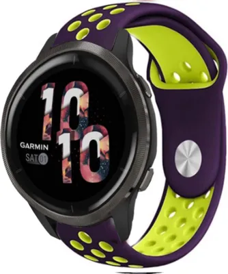 Produktbild von Strap-it Garmin Venu 2 Sportarmband - 45mm - Lila / Grün