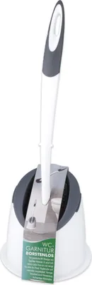 Produktbild von Buemag Toilettenburste - grau mit weis - mit Halter - Gummi - 41 cm