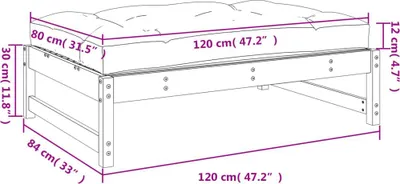 Produktbild von vidaXL Gartenhocker Honigbraun 120x80 cm Massivholz Kiefer