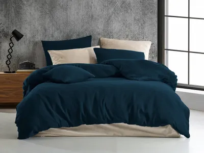 Immagine prodotto di Biancheria da letto in mussola 140x220, 70x90 cm blu scuro