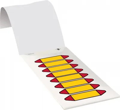 Produktbild von Dreifke® Aufkleber I Rohrleitungsetikett zum Beschriften, gelb/rot, Folie, 17...