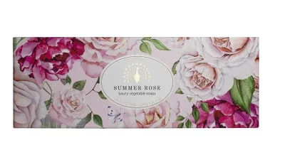 Produktbild von The English Soap Company, Summer Rose, Set aus festen Seifen, 3 × 100 g