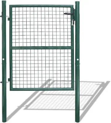 Obrázek produktu pro Zahradní branka 150 x 100 cm – ocelová branka se zámkem, klikou a klíčem, robustní a odolná – branka do zeleninové zahrady