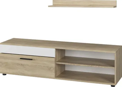 Produktbild von Lowboard & Regal Vicco Berno Sonoma/Weiß mit 1 Klappe, Model 55458