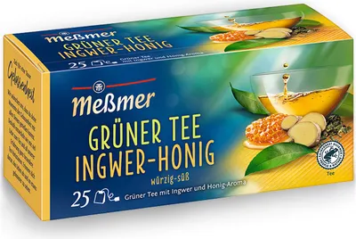 Produktbild von Meßmer Grüner Tee Orange-Ingwer, 12 Packungen je 25 Teebeutel