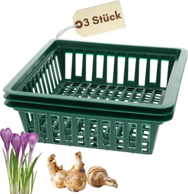 Produktbild von Pflanzkörbe für Blumenzwiebeln Pflanzkorb Blumenzwiebeln Pflanzkörbe für Tulpenzwiebeln Pflanzschalen Blumenzwiebel Tulpen Herbstpflanzung 28 x 26 cm 3 St.