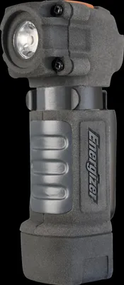 A close-up studio shot of an Energizer multi-use LED flashlight against a black background.