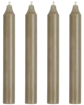 Produktbild von IB Laursen Stabkerze LEINENGRAU Rustikal Grau Ø 2,2 cm Länge 18 cm 4er Set