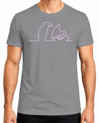 Imagen del producto de Camiseta para hombre, color gris, talla S, con diseño de "La Linea Balum Strichmännchen Zeichentrick Osvaldo Kult cavandoli"