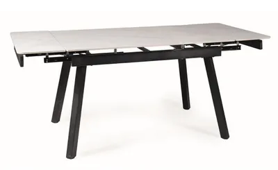 Zdjęcie produktu dla Stół rozkładany JOHN 120(180)x85 biały/czarny mat